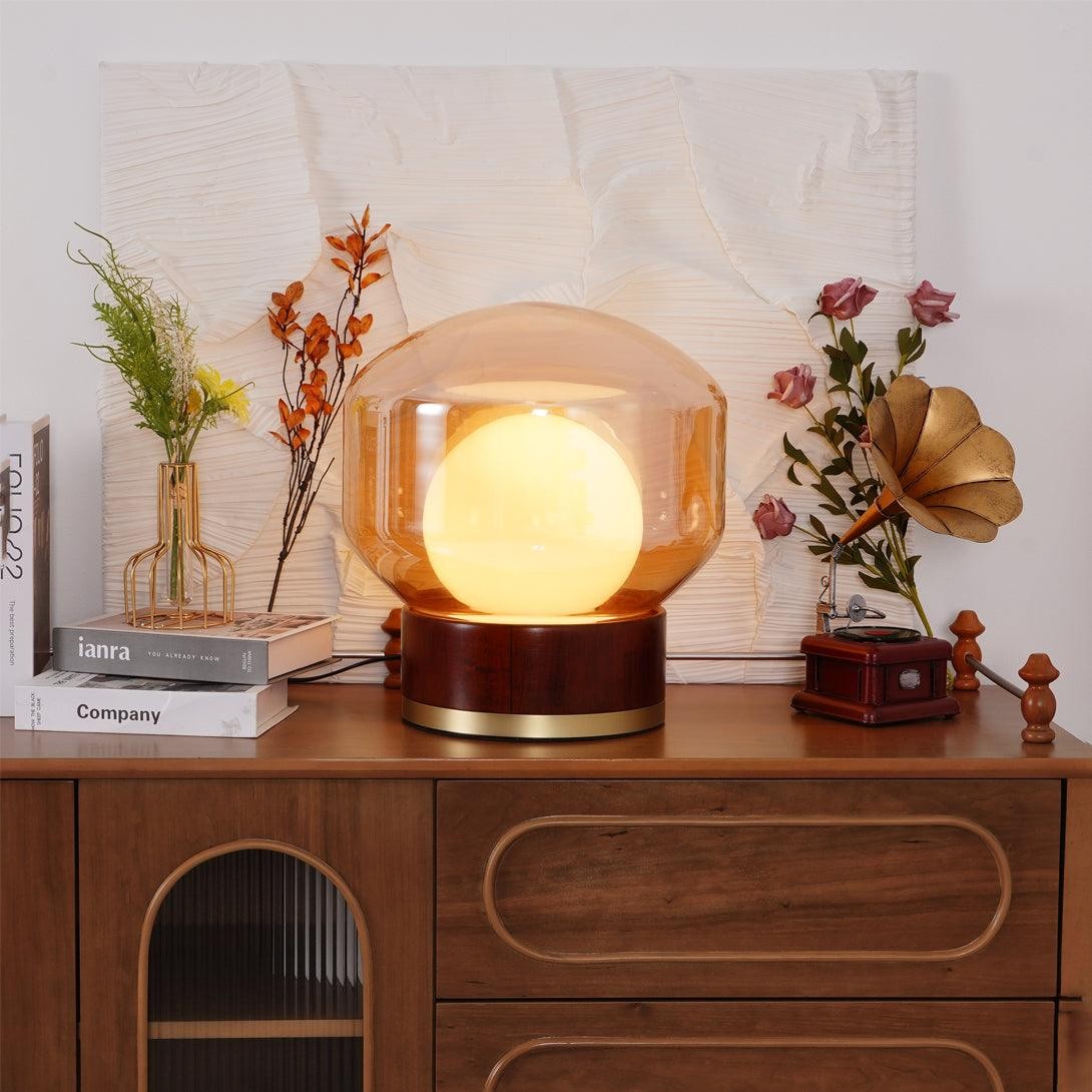 Simple Creative Wood Orb Table Lamp K628