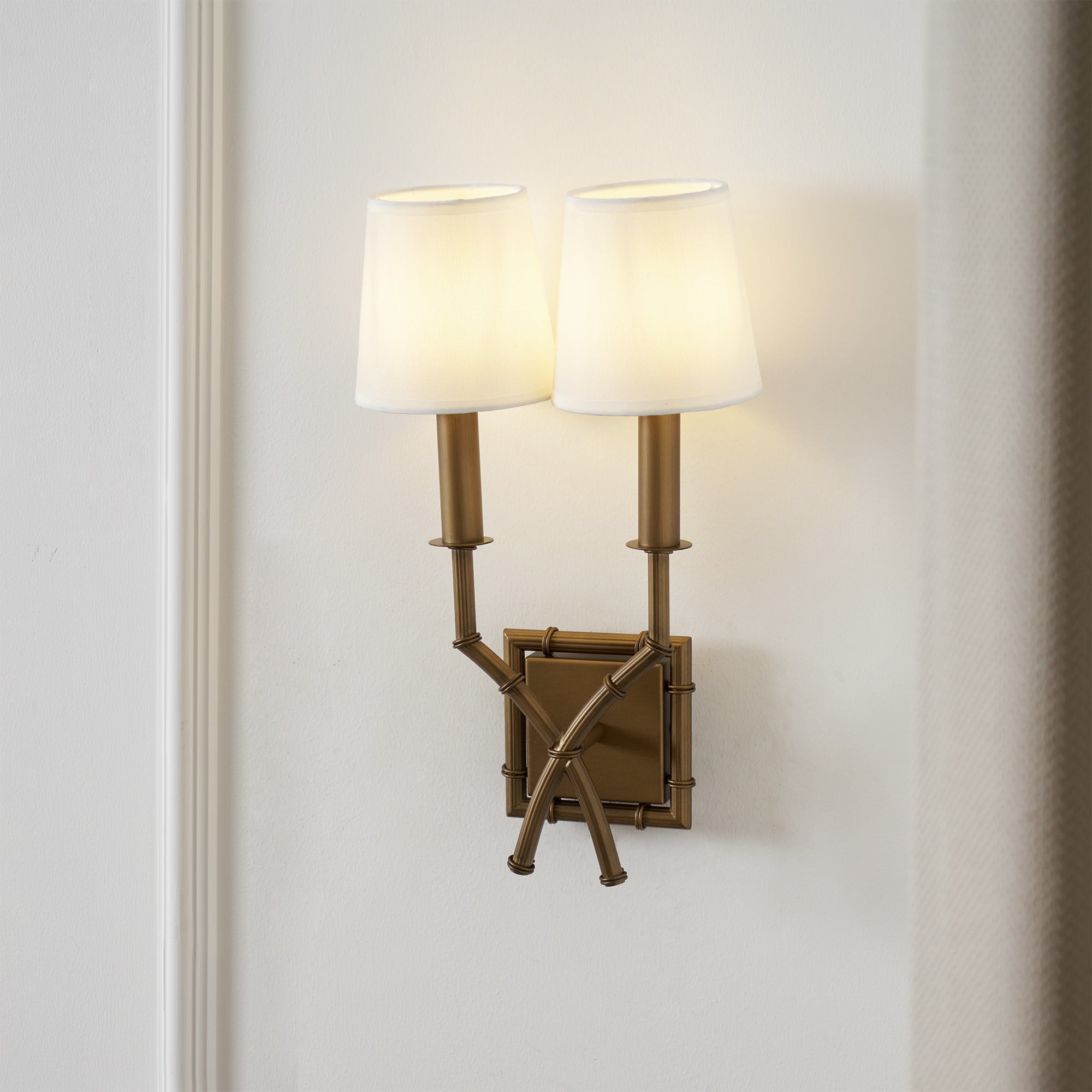 Double Arm Bamboo Sconce D586