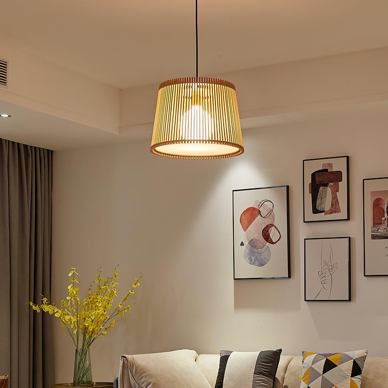 Wooden Log Color Cage Pendant Light K654