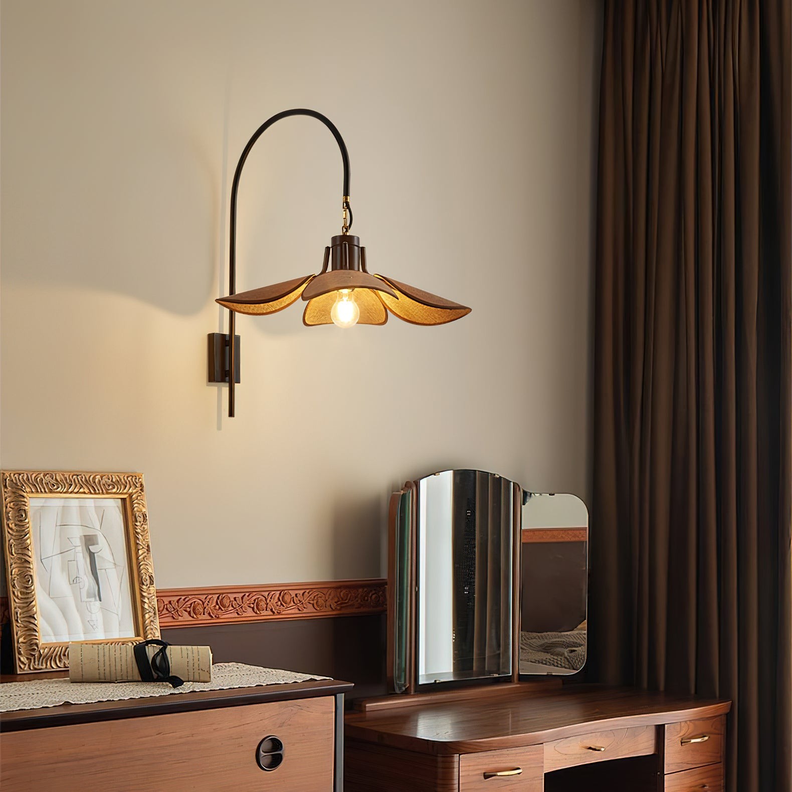 Retro Wabi-Sabi Style Petal Bloom Wall Lamp K587