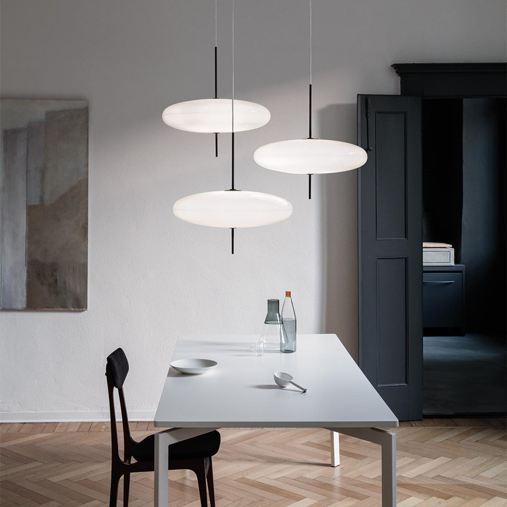 Minimalist Model 2065 Pendant Lamp - Oval Acrylic Lighting for Dining Room and Living Spaces