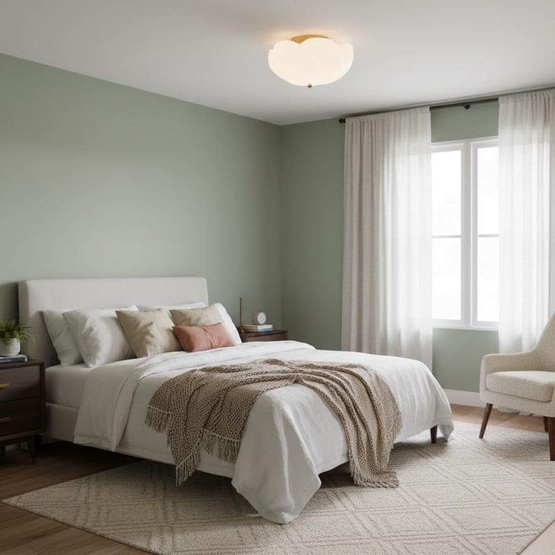 Modo Ceiling Light - Minimalist Glass Shade with Sleek Brass Frame for Dining Room or Office K1676