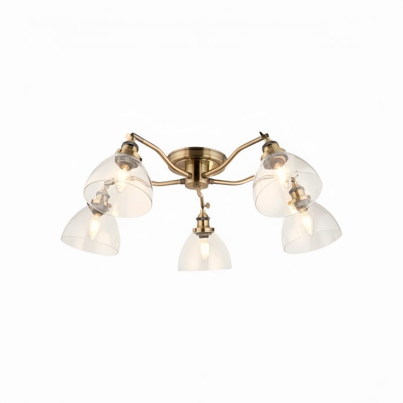 Novera Vintage-Inspired Semi-Flush Ceiling Fixture with Curved Arms for Living Spaces K2011
