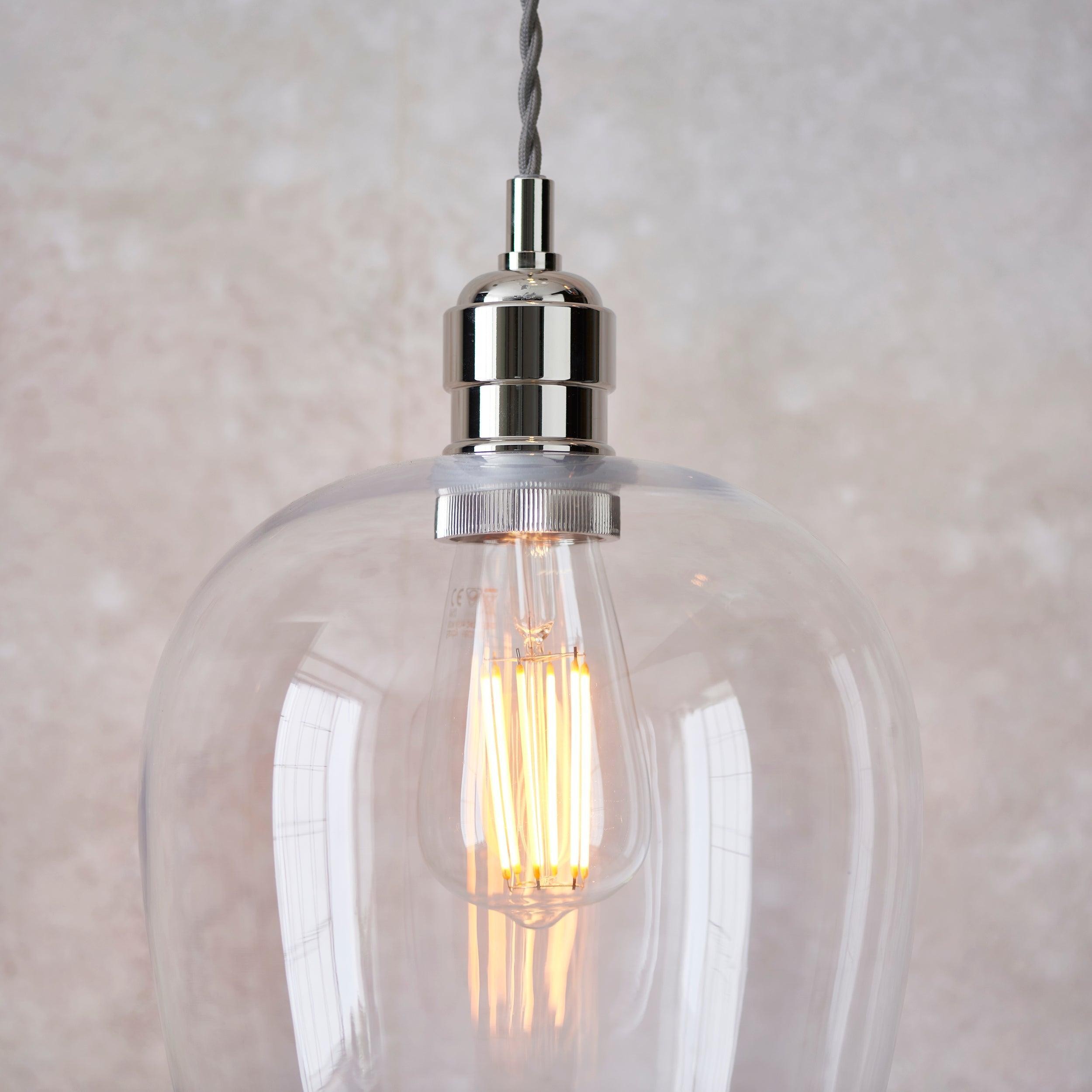 Clarione Height-Adjustable Glass Pendant Light - Classic Art Deco Light K2004