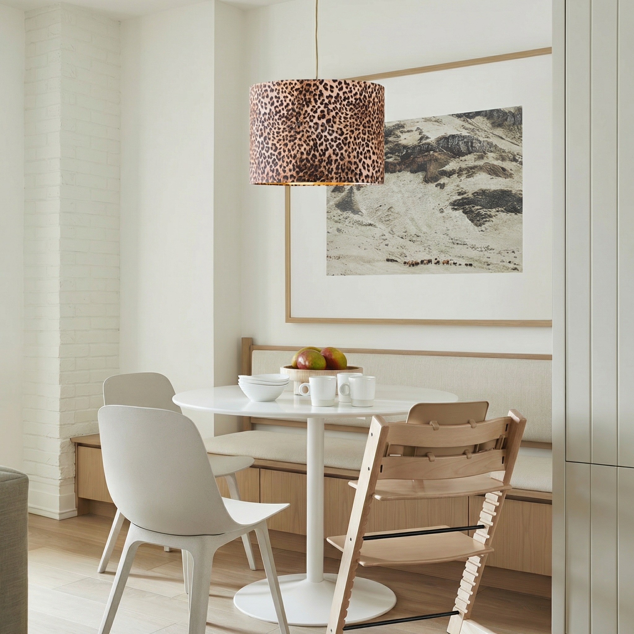 Wildlux Leopard Pattern Statement Drum Lampshade - Decorative Fabric Shade for Home Interiors K2282