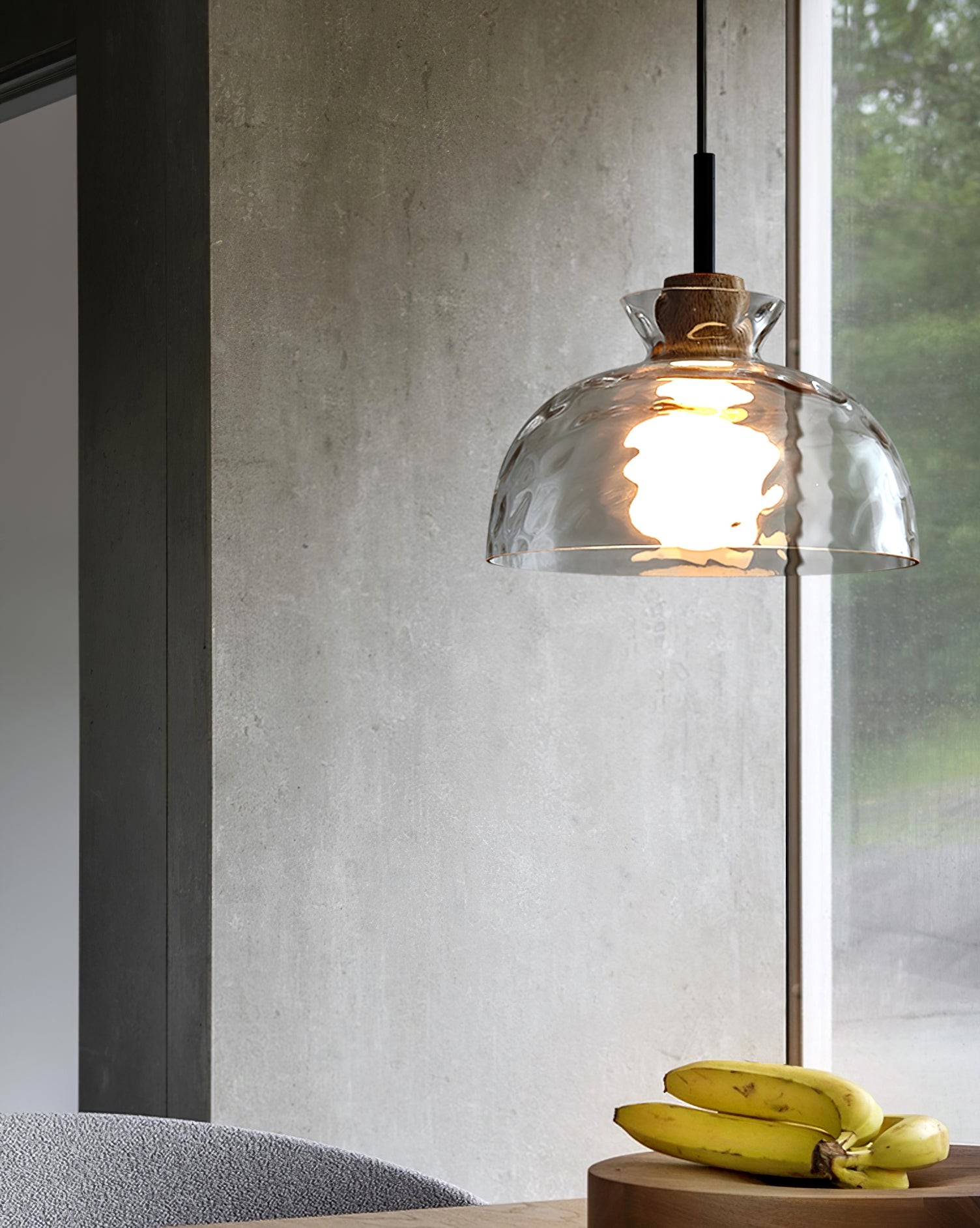 Wavy Glass Pendant Light - Ripple Glass Pendant Light for Dining Room K610