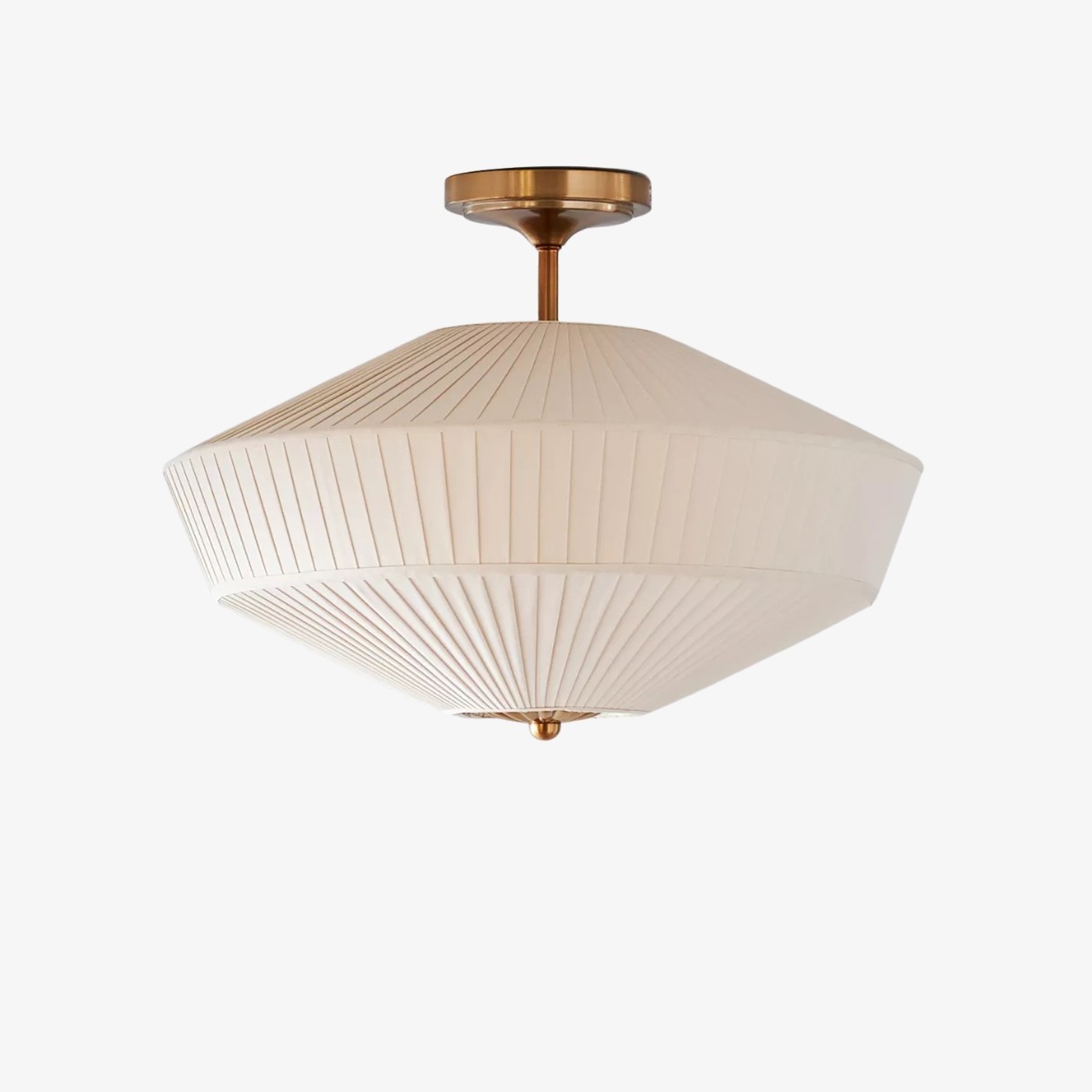Elumina Elegant Silk Fabric Ceiling Light - Modern Antique Brass Fixture for Living Room K1189