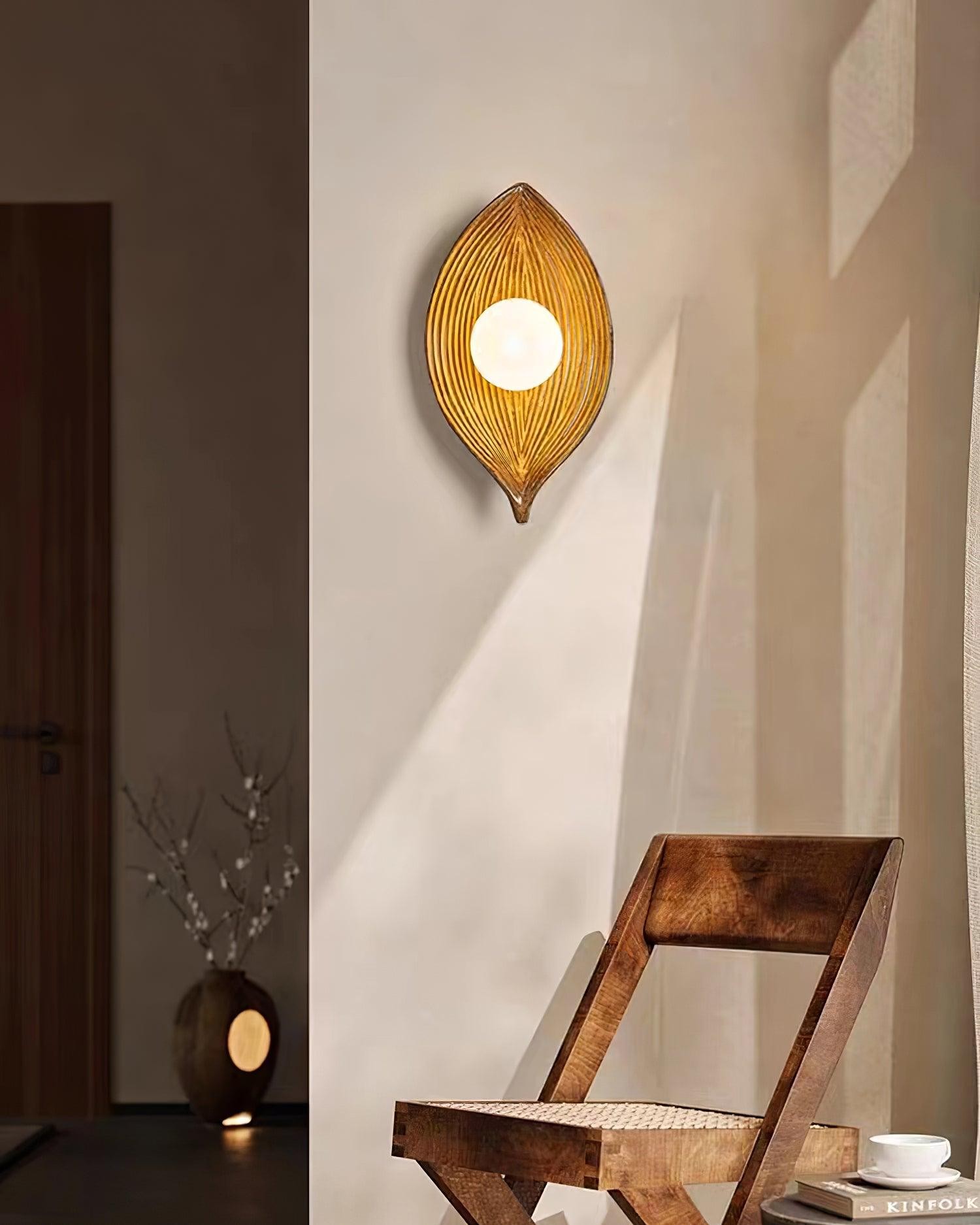Contemporary Nordic Leaf Resin Wall Light K448