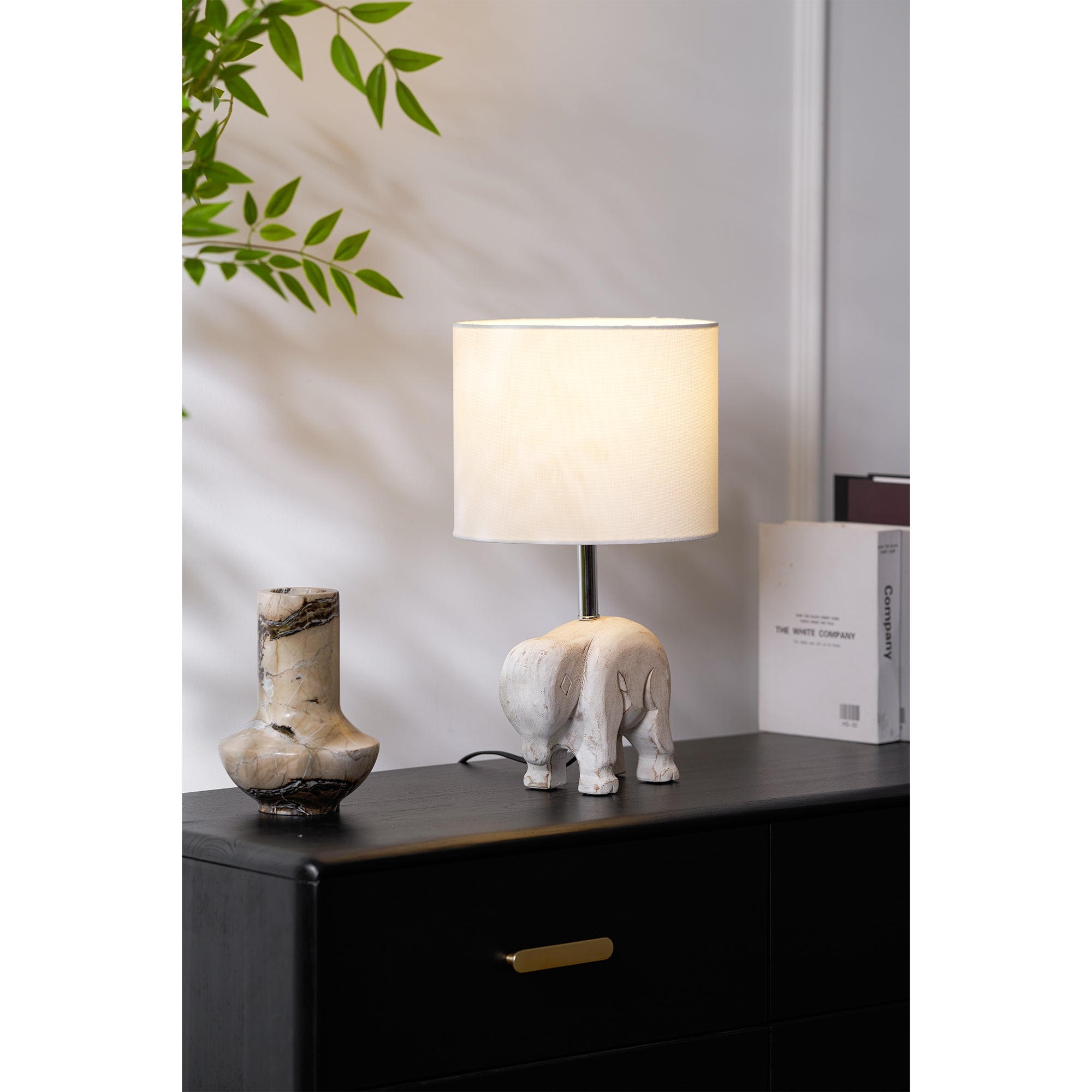 Carved Wood Animal Table Lamp D521