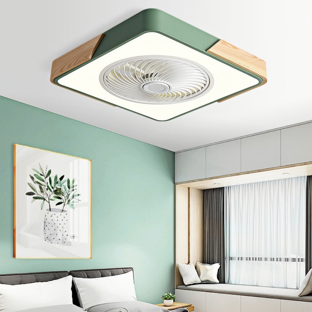 Scandinavian Wooden Round Led Ceiling Fan Light K1110