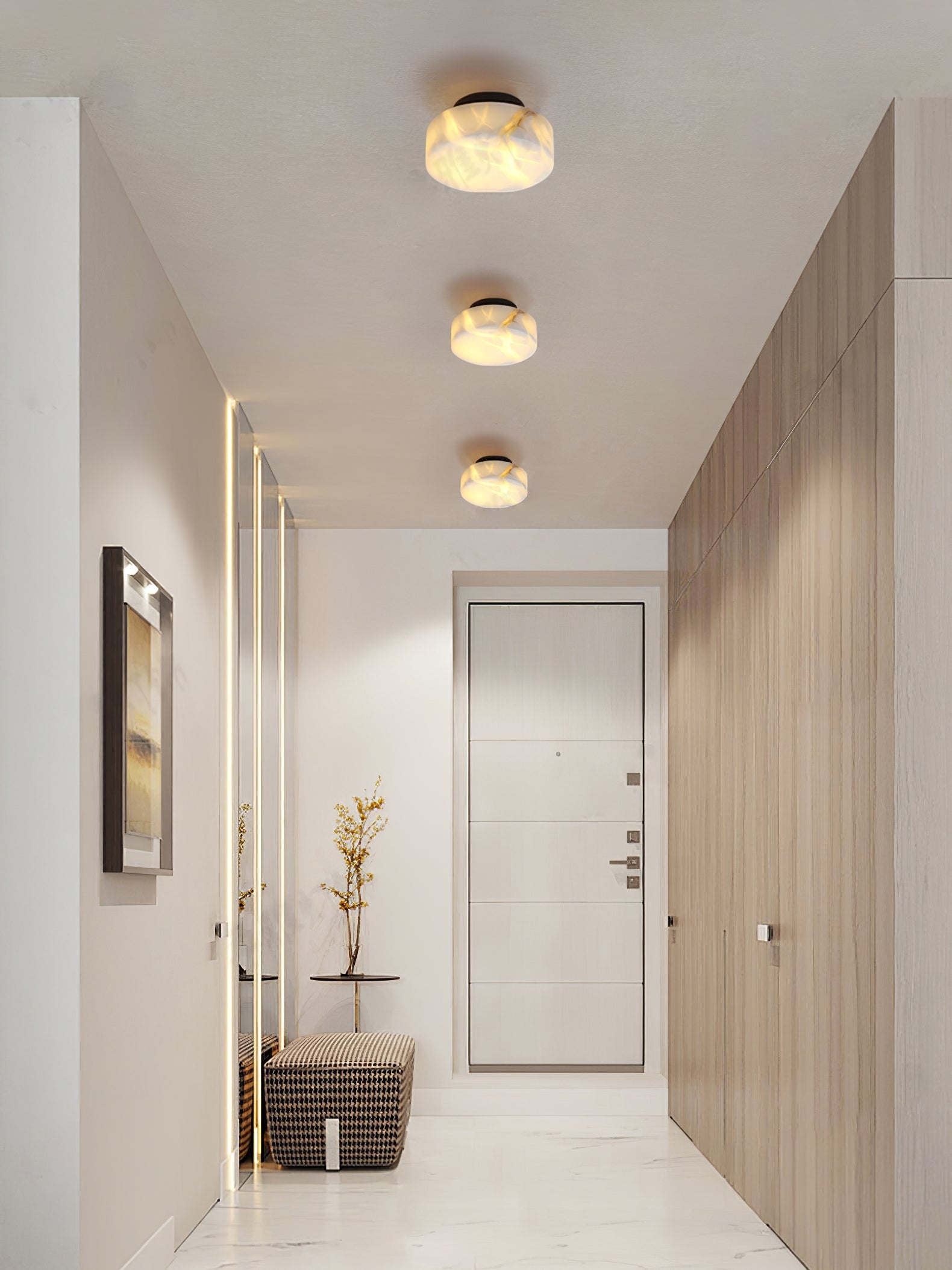 Cylindrical Alabaster Wall Light D399