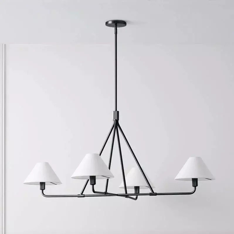 Diora Sculptural Chandelier with Fabric Shades – Modern Design for Dining & Living Spaces K1308