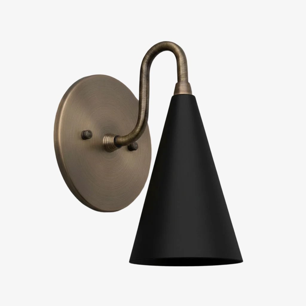 Curva Metal Cone Wall Lamp - Classic Vintage Accent Lighting for Hallway K1736