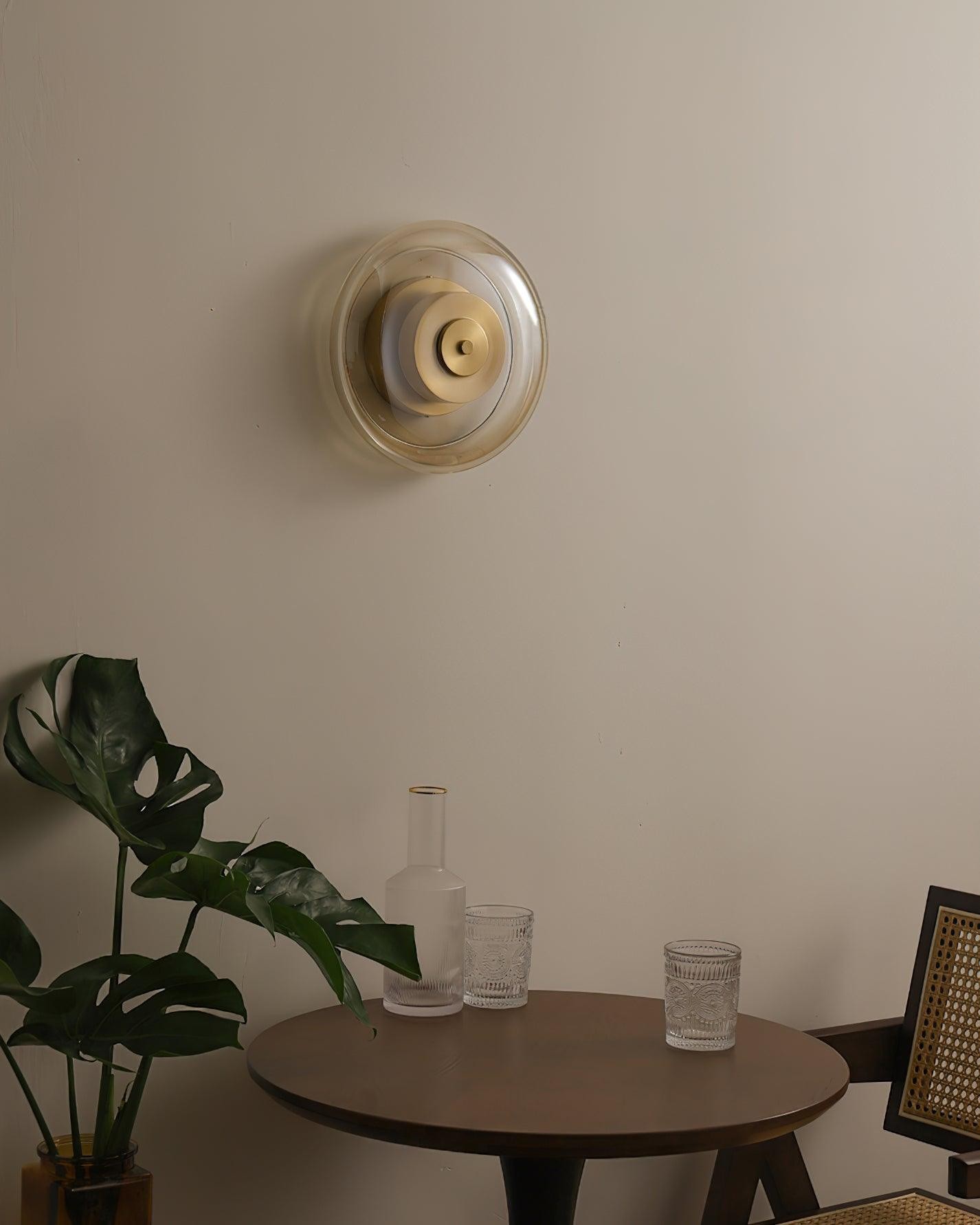 Postmodern Brass Glass Wall Lamp K618
