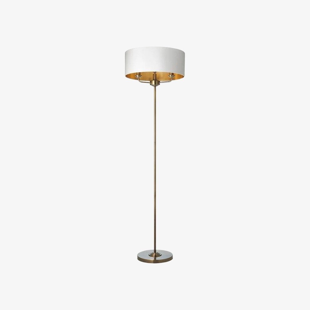 Tela Drum Shade Floor Lamp - Contemporary Fabric Standing Lamp for Home Office K2014