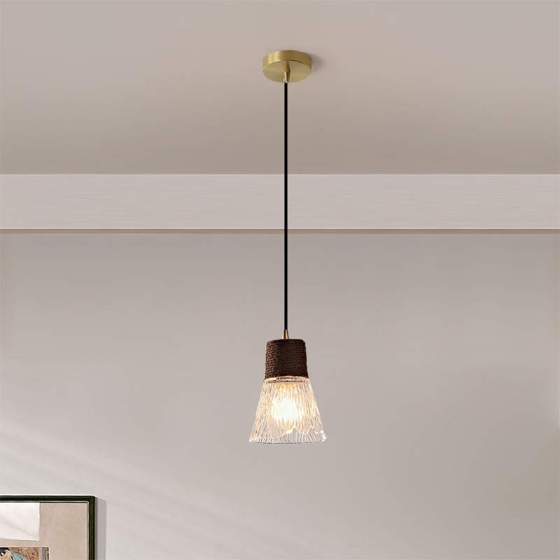 Nordic Hemp Rope Glass Pendant Light D938