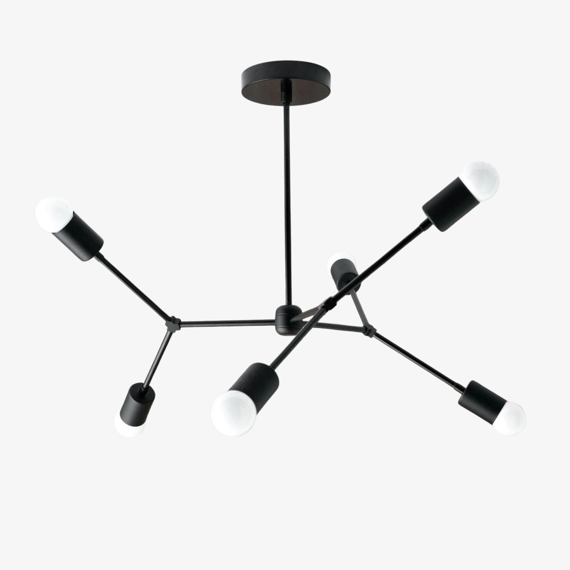 Mobilux Line Industrial Geometric Chandelier - Chrome Nickel Ceiling Light K1443
