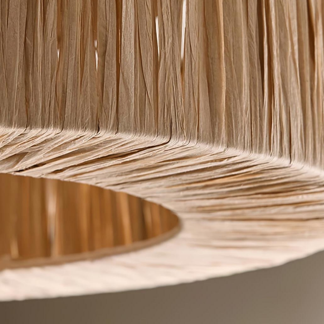 Welanery Minimal Rustic Natural Woven Ceiling Light - Sustainable Lamp for Kitchen or Hallway K2398