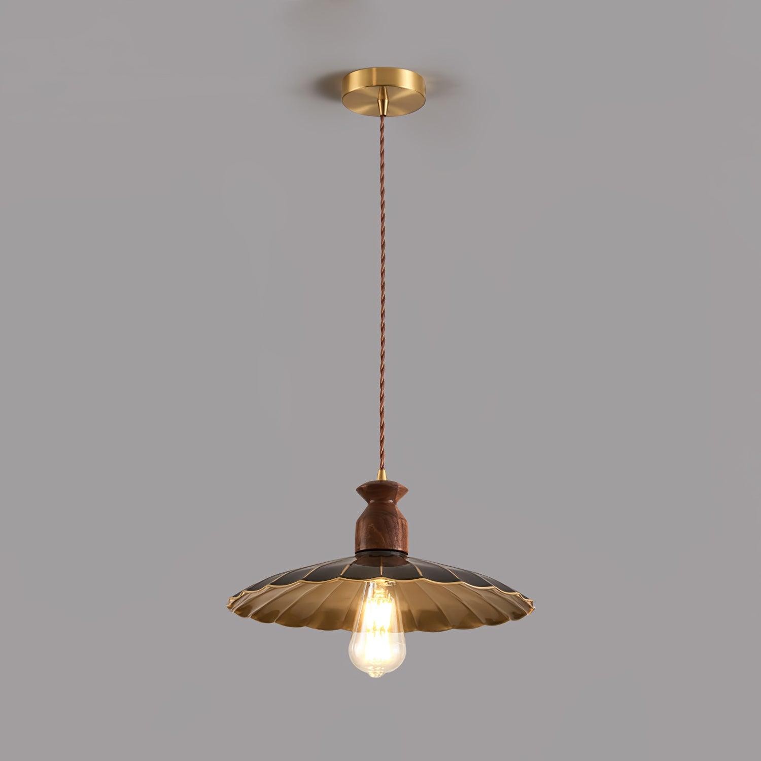 Round Brass Metal Badge Gold Pendant Lamp K272