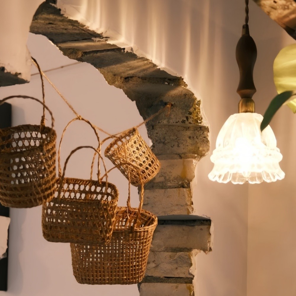French Pastoral Jellyfish Glass Pendant Light K881