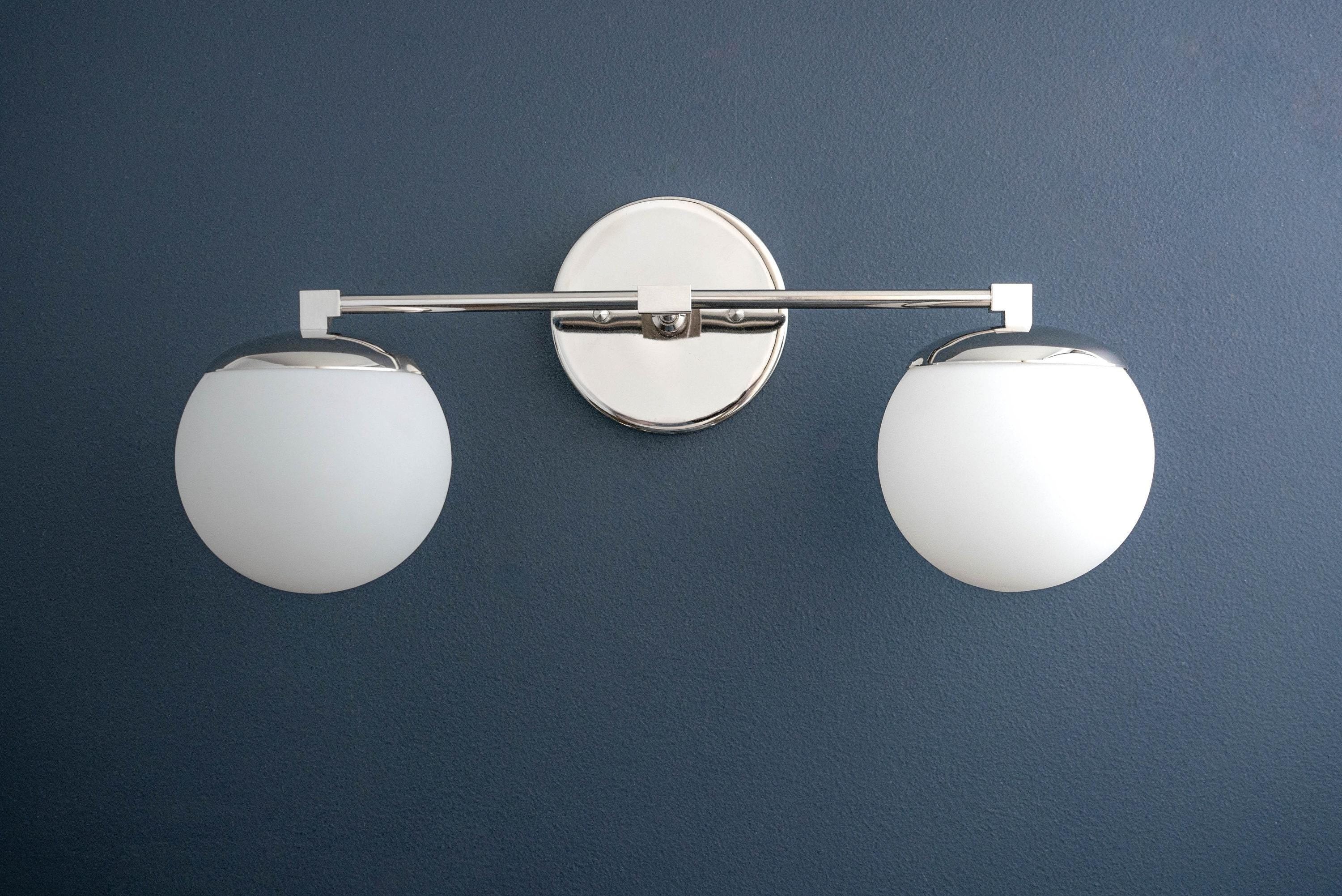 Glorica Glass Vanity Light - Art Deco Brass Wall Globe Fixture Modern K1521