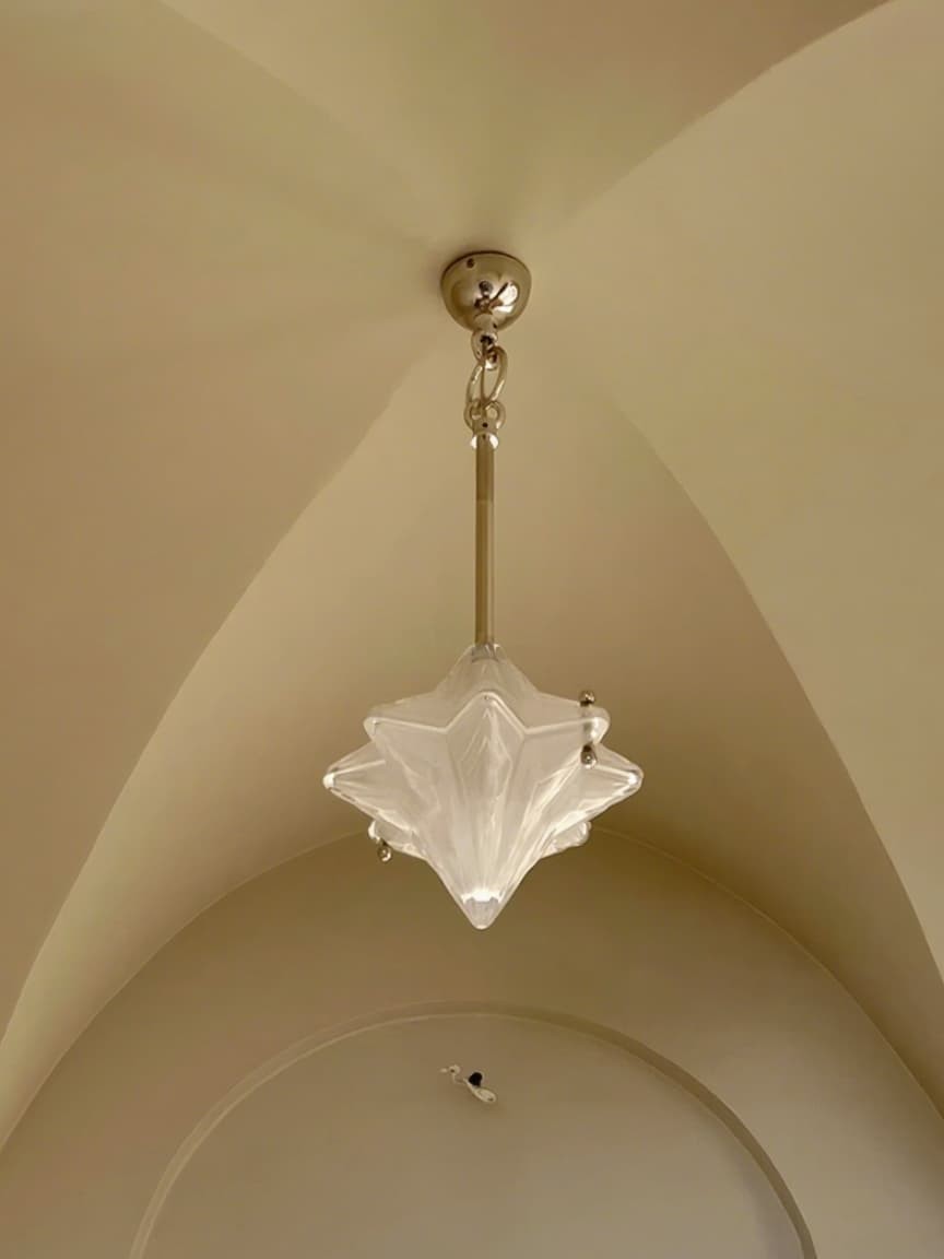 Art Deco Astris Elara Star Pendant Light - Frosted Glass Pendant with Geometric Style K1583