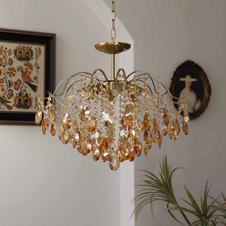 Vintage Sumptuous Teardrop Crystal Chandelier K1279
