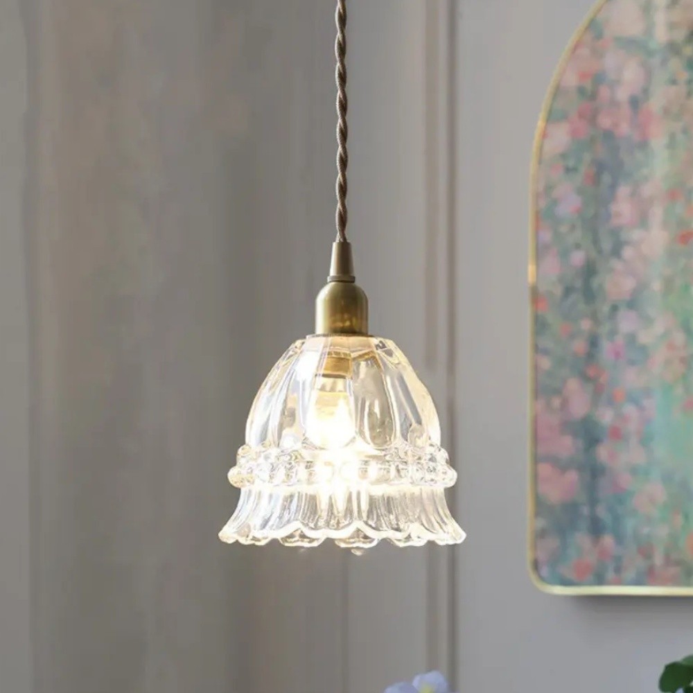 French Pastoral Jellyfish Glass Pendant Light K881