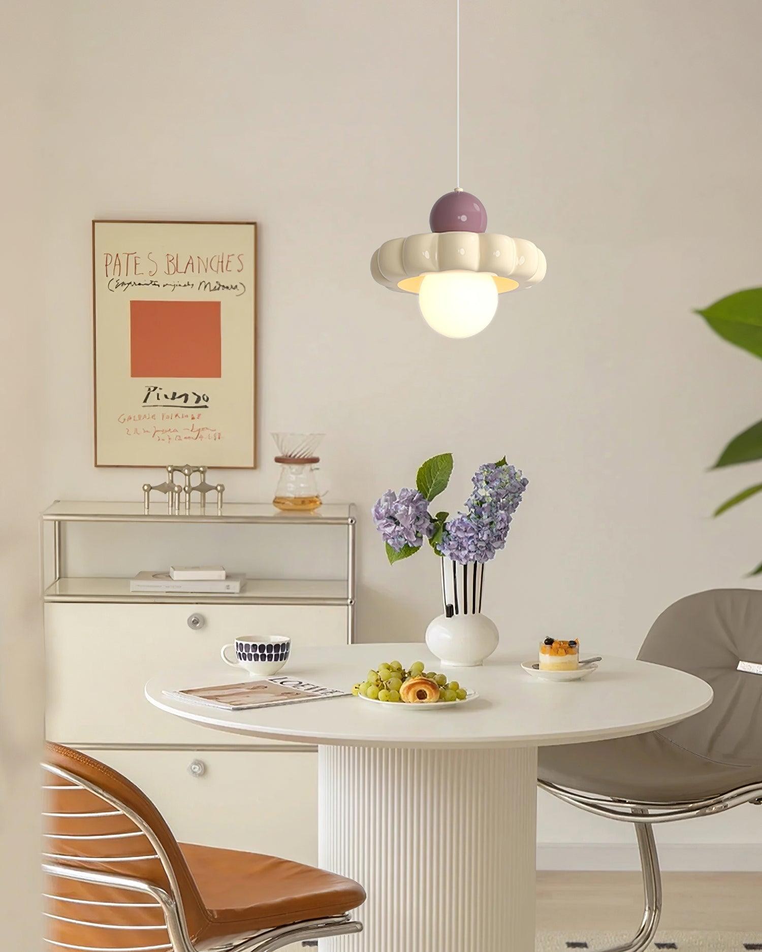 Cream Style Long Line Pumpkin Texture Pendant Lamp K307