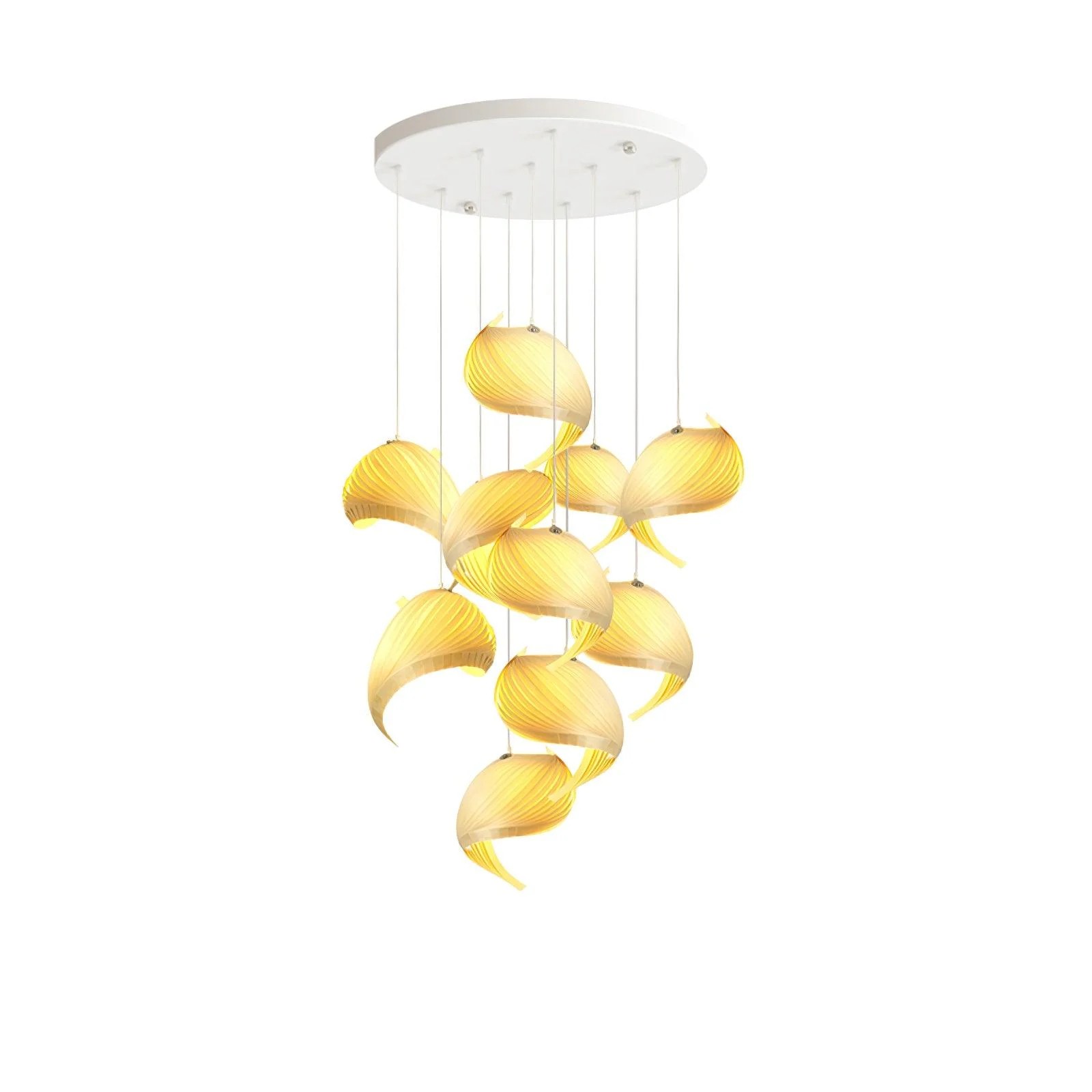 Nautilus Wing Wood Veneer Pendant Light