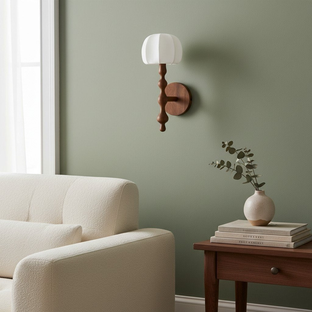 Savara Modern Curved Base Wall Light - Soft Diffused Fabric Shade for Hallways and Living Rooms K1670