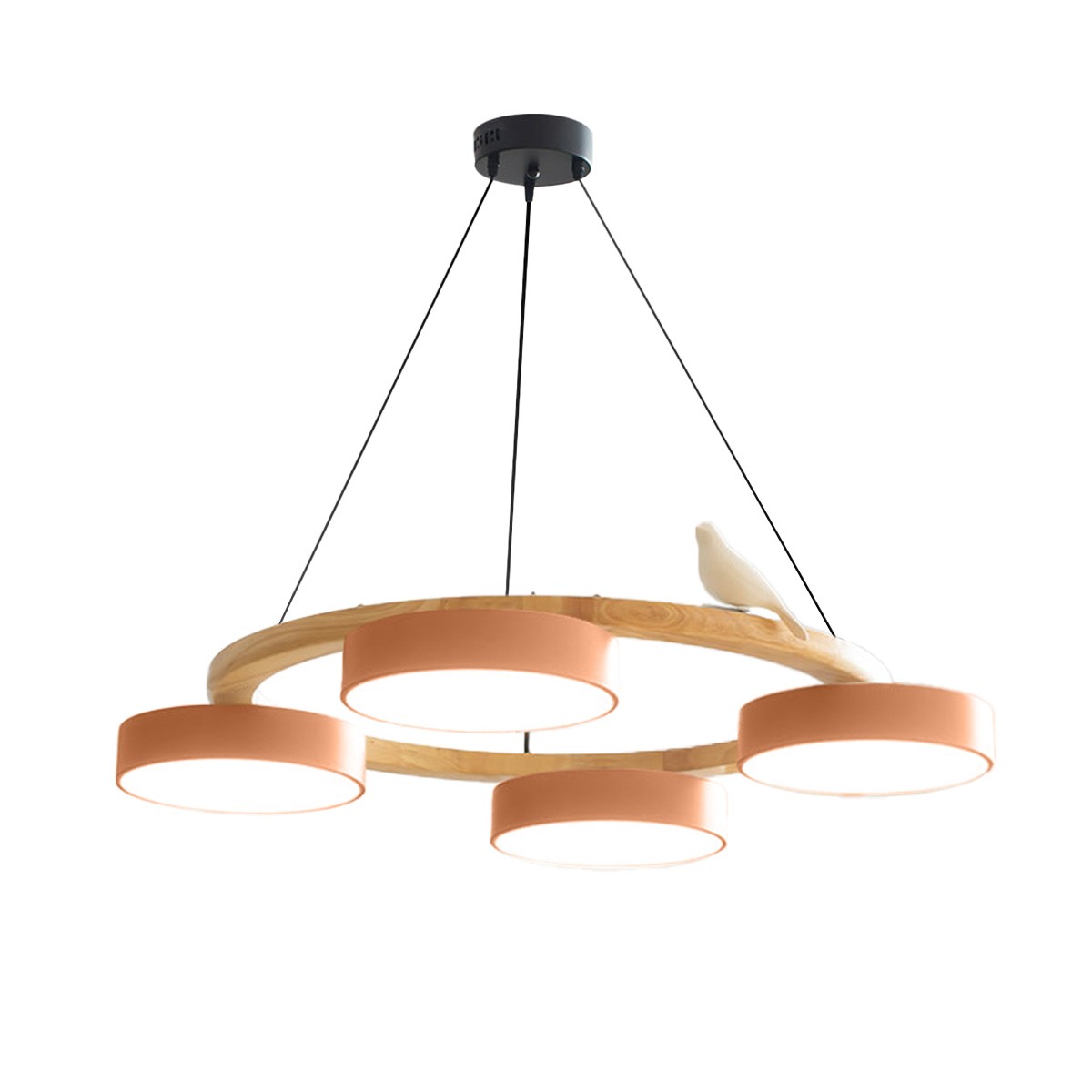 Nordic Wooden Bird Creative Round Chandelier K789