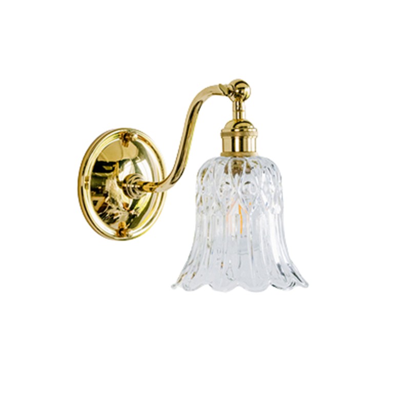 Retro Brass Glass Wall Lamp
