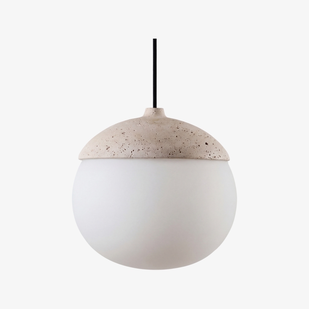 Orbaltis Modern Orb Cluster Pendant Light - Natural Stone and Glass Hanging Lamp for Living or Kitchen K2266