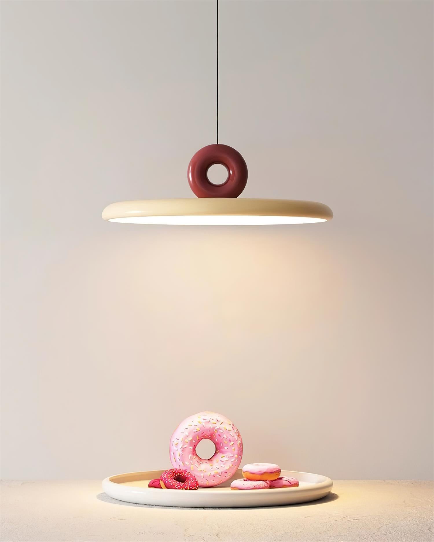 Cream Style Vertical Flying Saucer Pendant Lamp K343
