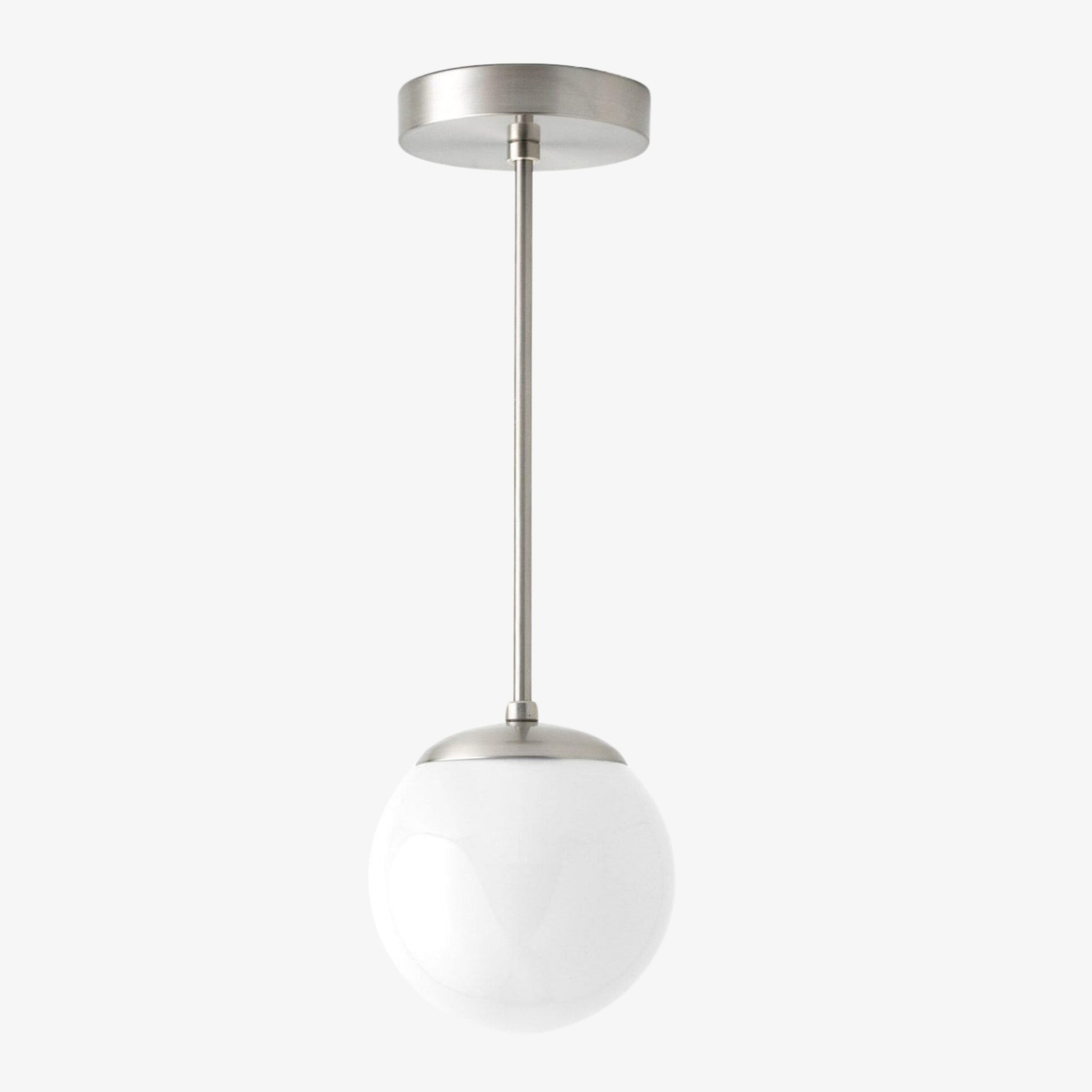 Glorica Glass White Globe Pendant Light - Mid Century Modern Glass Hanging Fixture K1450