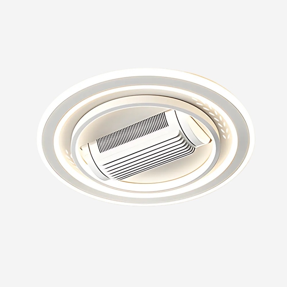 Modern LED Flat Quiet Bladeless Ceiling Fan LIght K1105