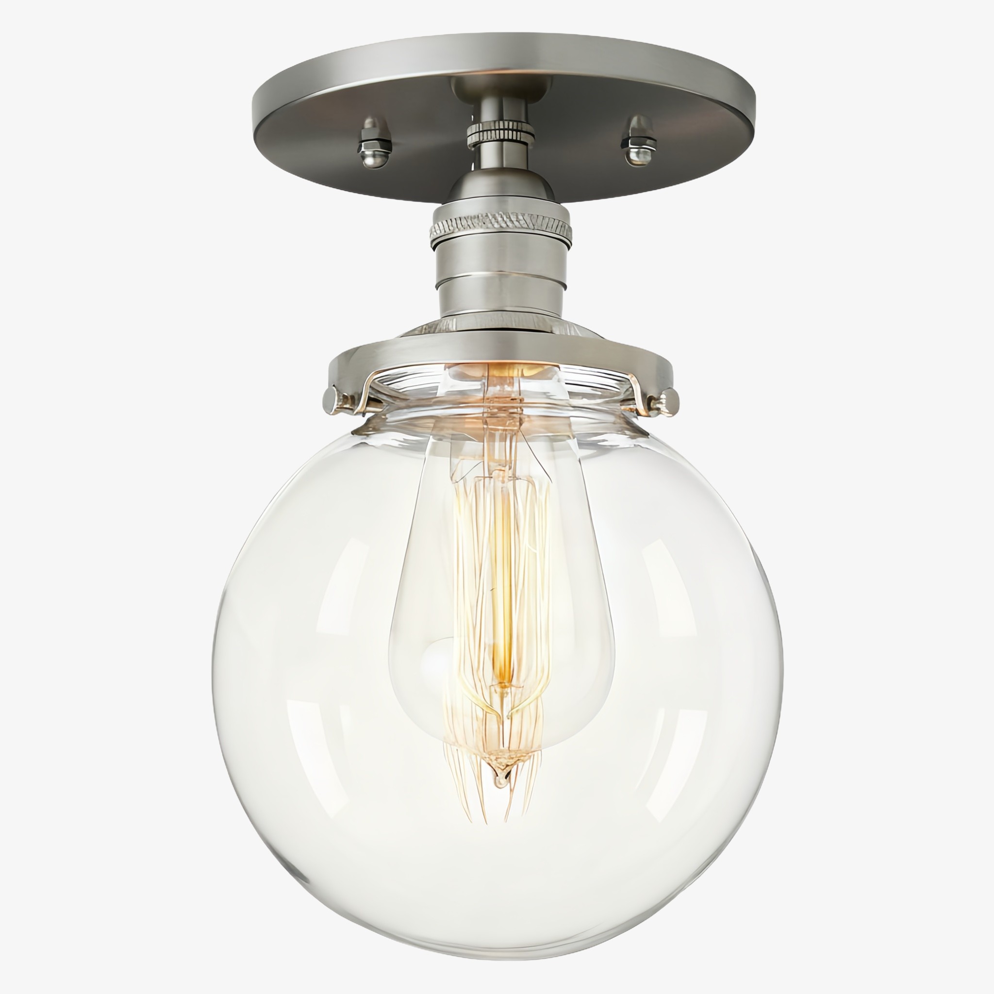 Glorica Glass Retro Globe Ceiling Light - Vintage Industrial Home Lighting K1509