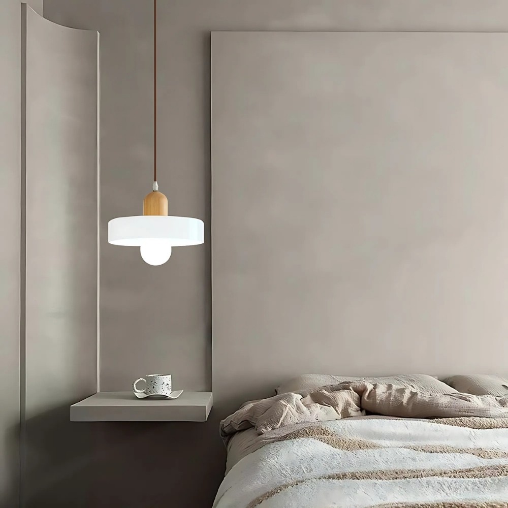 Modern Nordic Wood Disc Orb Pendant Light K894