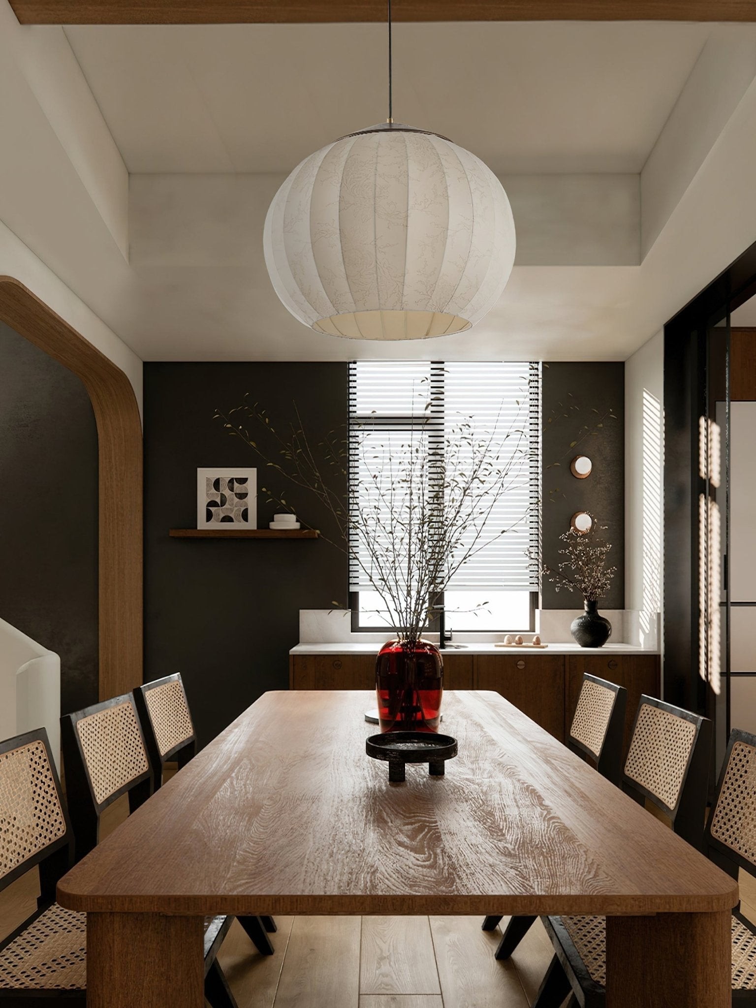 Japanese Style Fabric Lantern Pendant Lamp K423