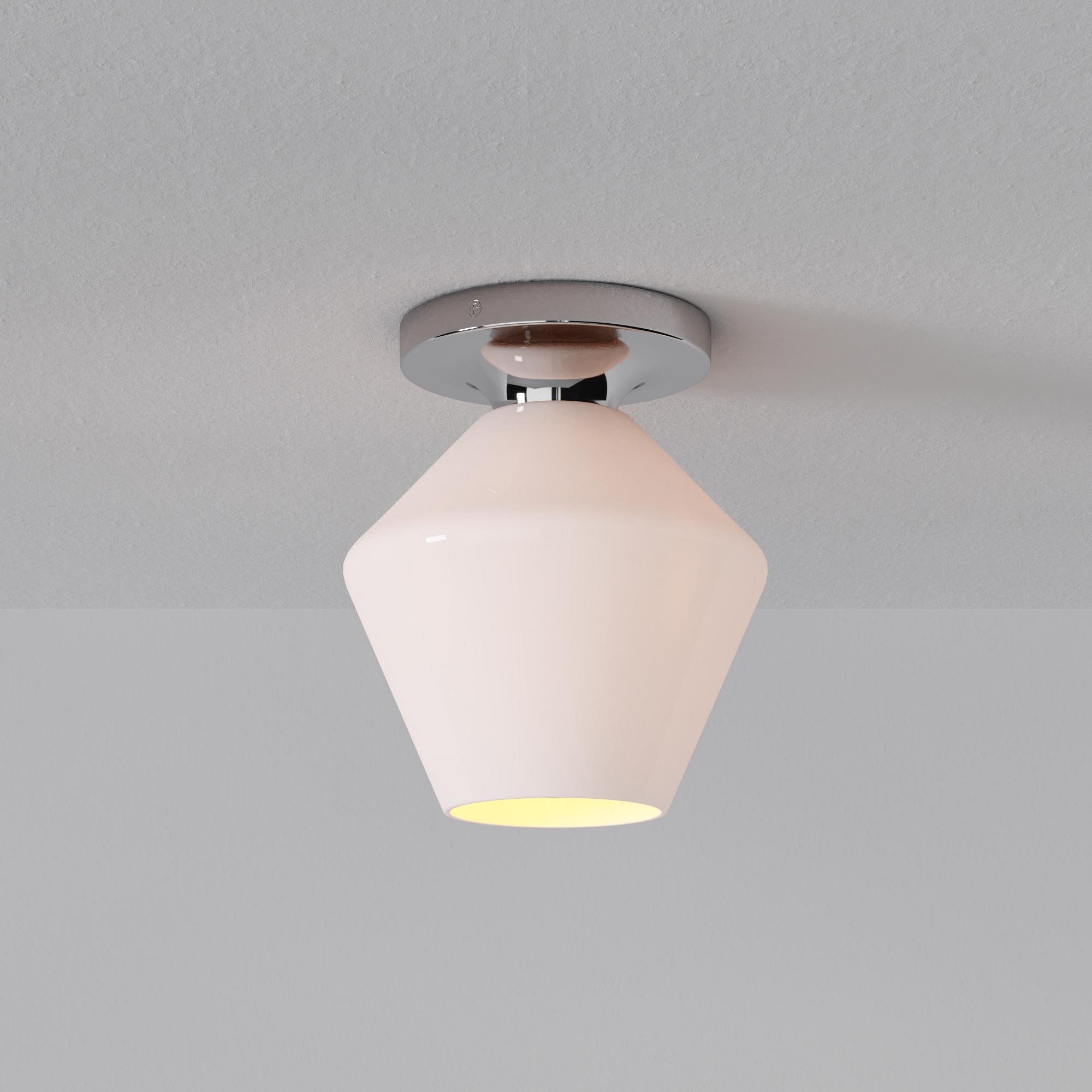 Merin Sleek Glass Ceiling Lamp - Geometric Flushmount Lamp for Dining Room K1223