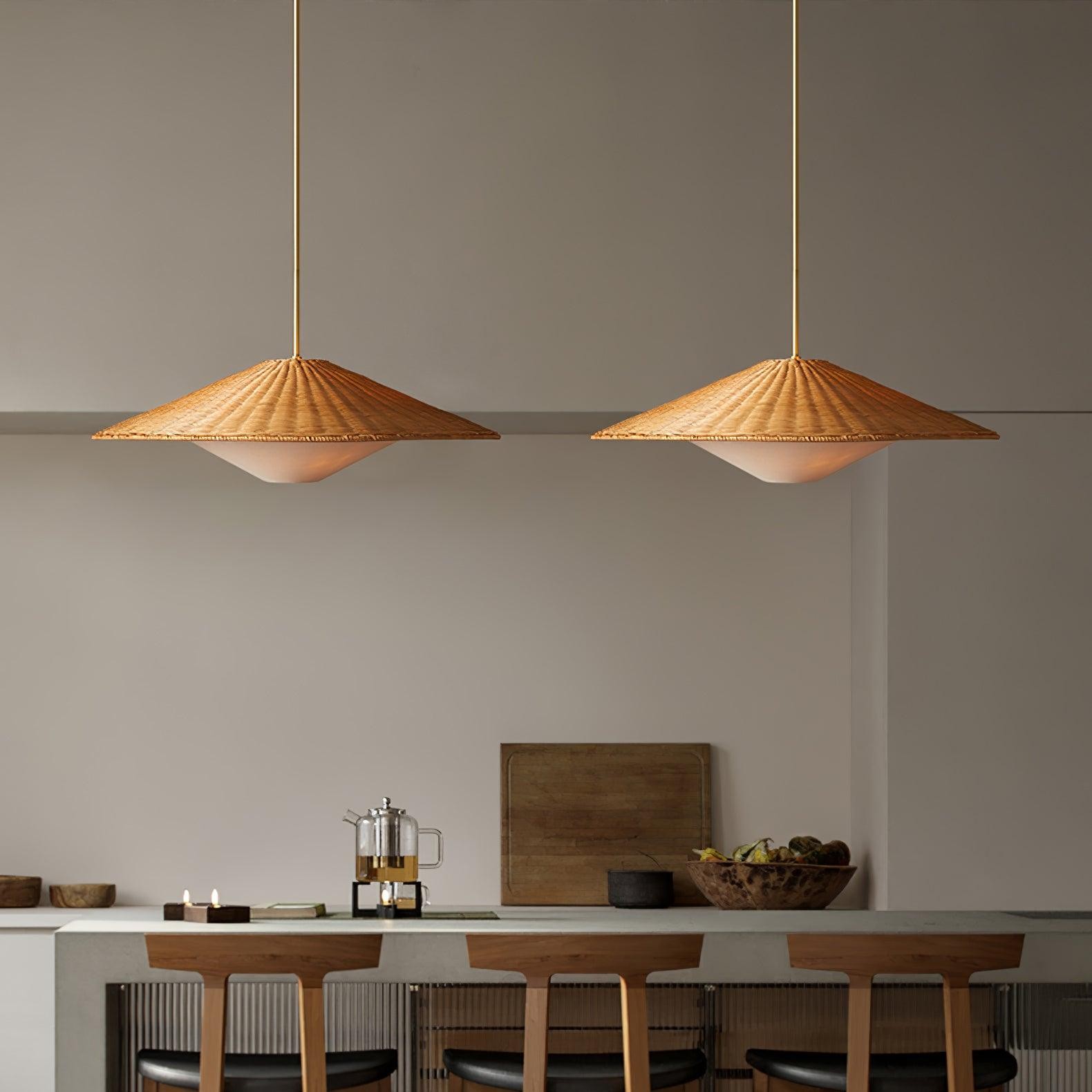 Rattan Hat Pendant Light Suitable For Living Room K612