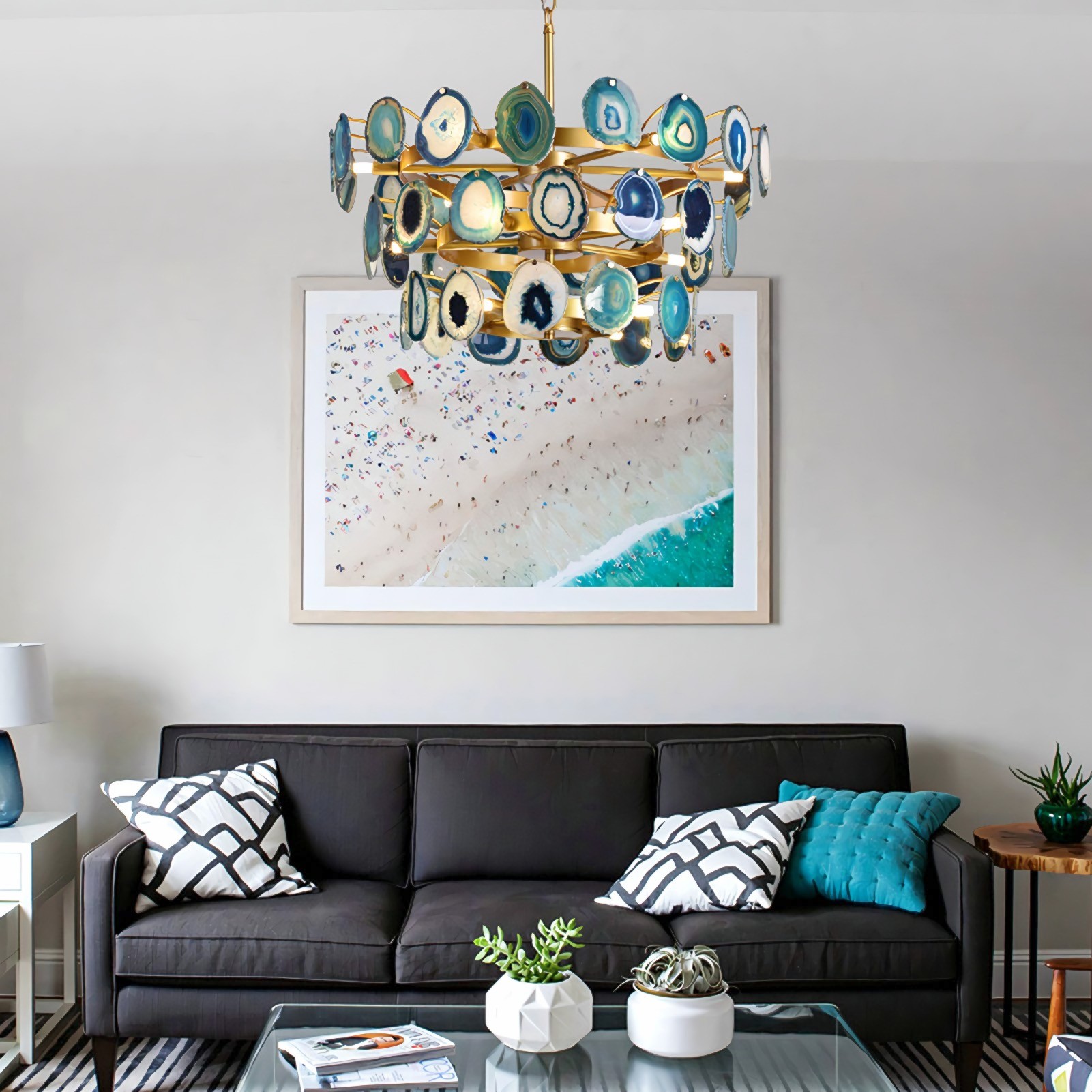 Slice Agate Chandelier/ Tower