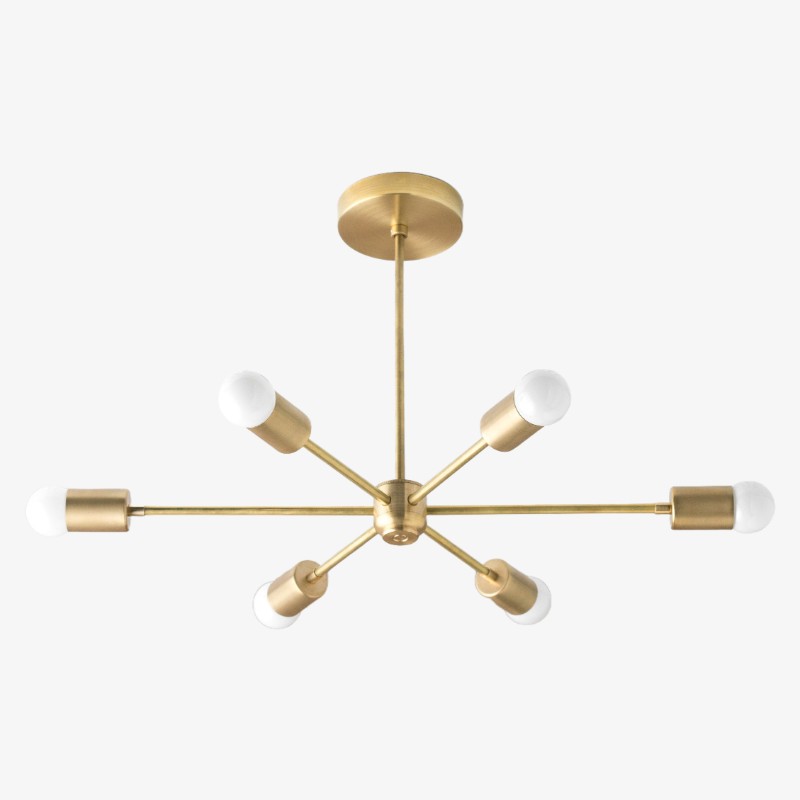 Mobilux Line Mid Century Modern Chandelier - 6 Heads Hanging Light K1436