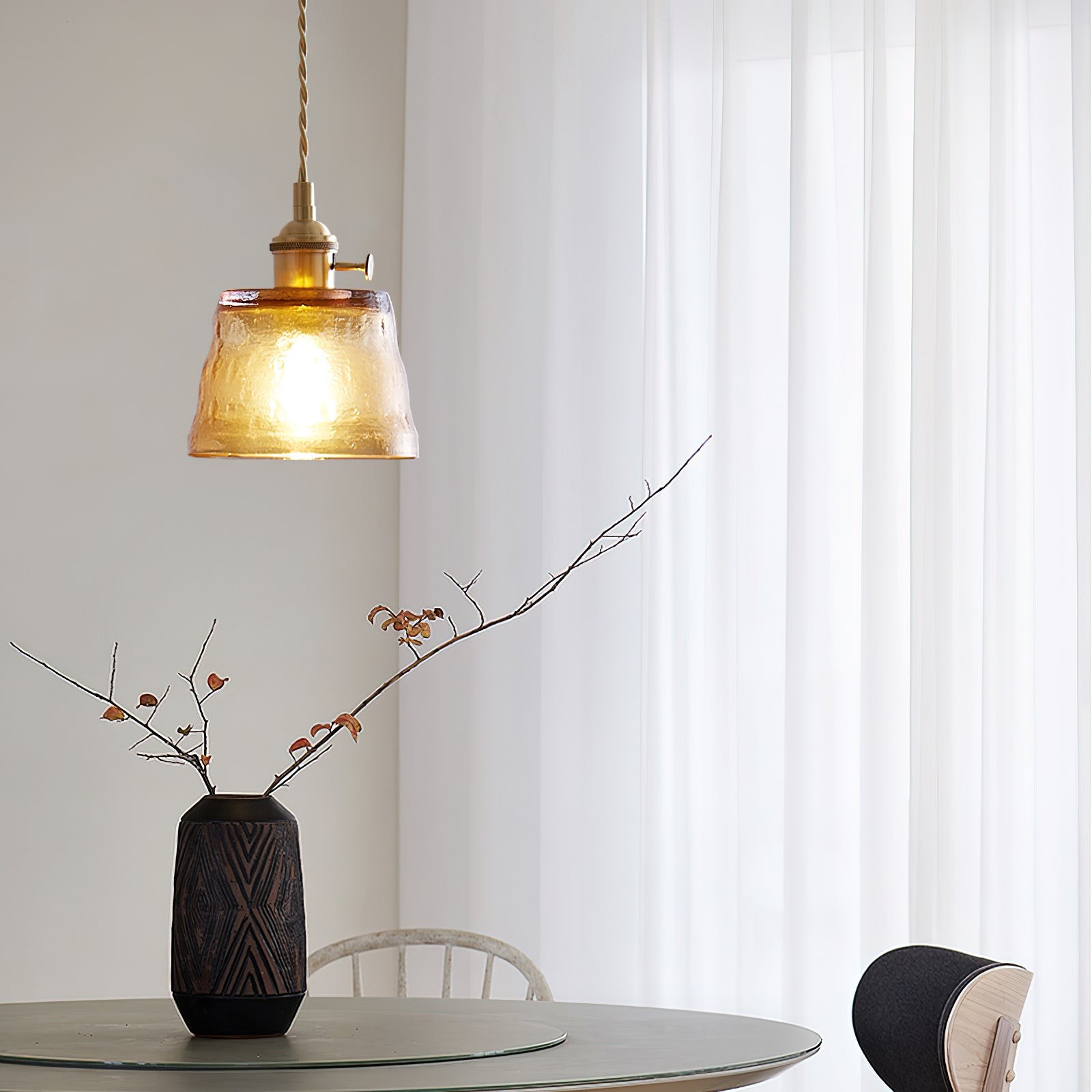Retro Small Cup Glass Pendant Lamp K305