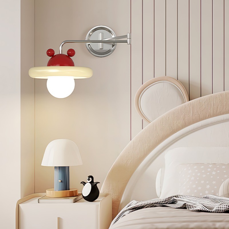 Modern Cream Chrome Swing Arm Wall Light K179