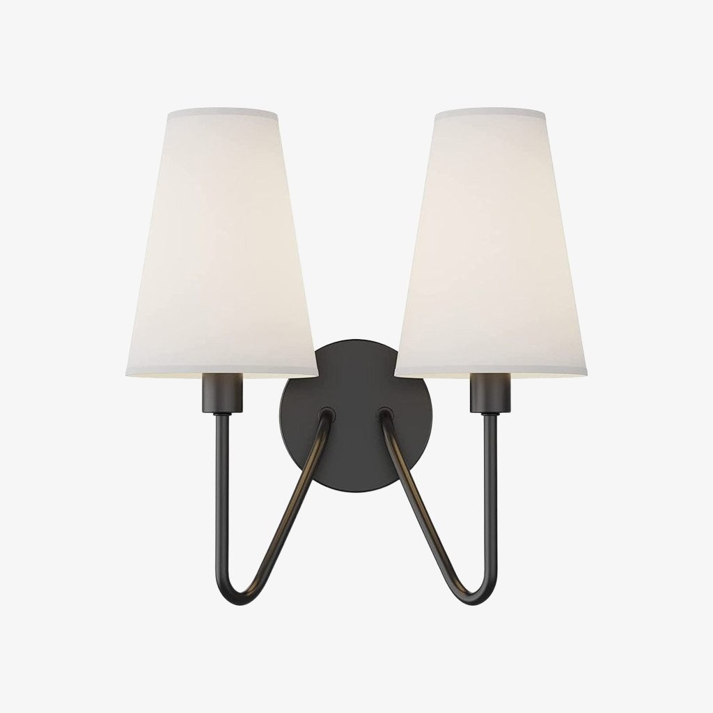 Arcuma Elegant Metal Fabric Shade Wall Sconce - Chic Lighting for Nightstands and Hallways K2077