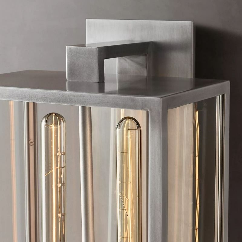 Classic Beckman Vintage Wall Sconce - Steel & Glass Linear Design K1589