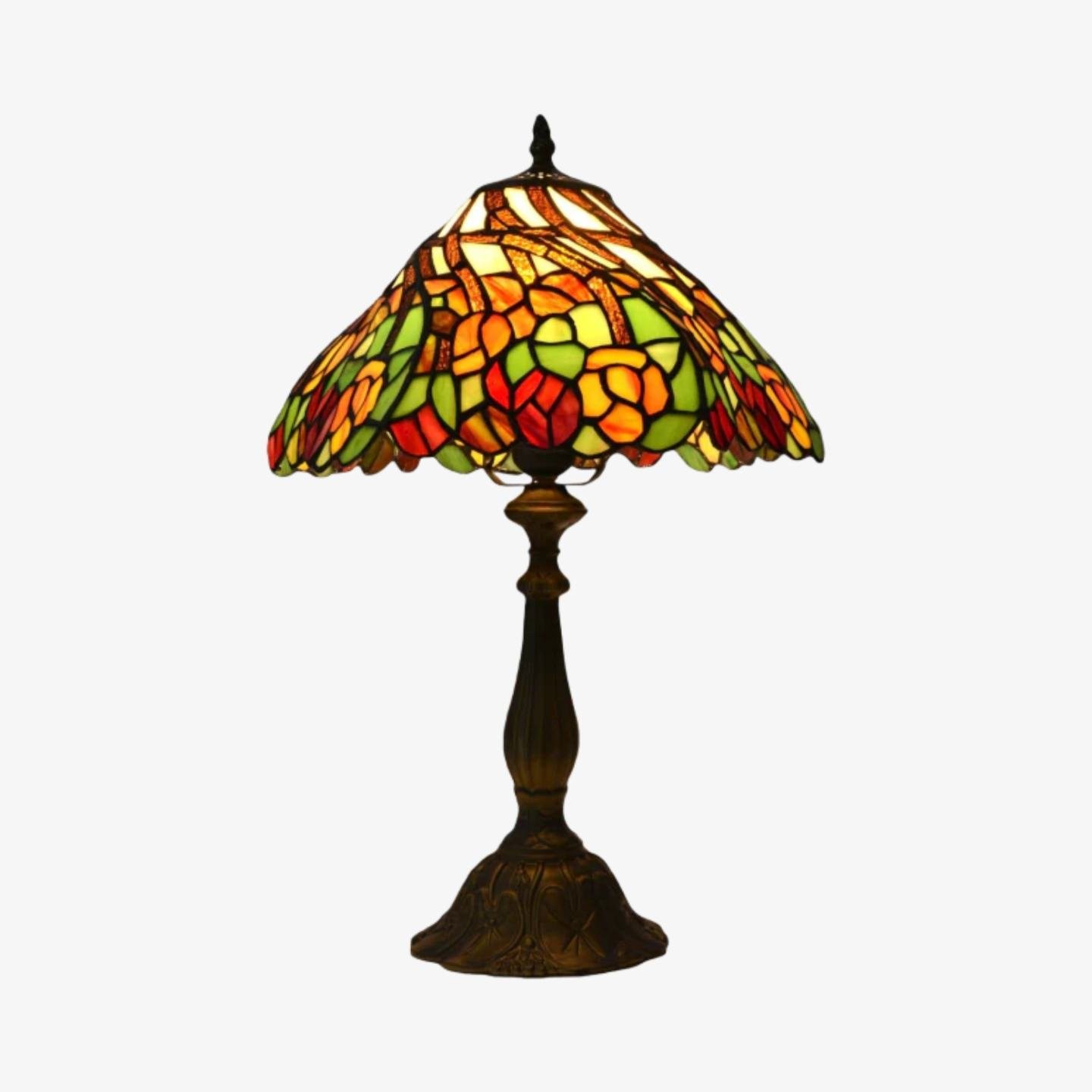TF Sorenia Elegant Stained Glass Lamp - Handcrafted Tiffany Table Light K1858