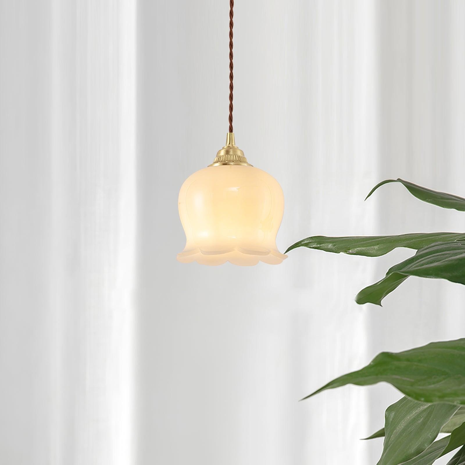 Traditional Glass Flower Pendant Lamp K736